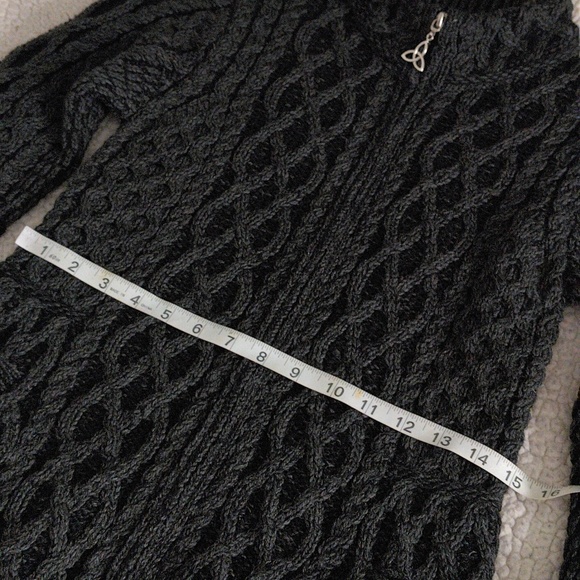 Aran Sweater Market XS 100% Merino Wool Full Zip Fisherman Sweater - Picture 10 of 12